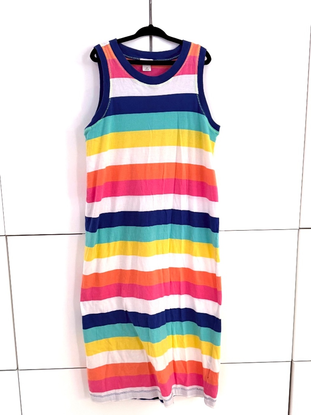 Crewcuts Striped Rainbow Multi-color Tank Top Maxi Dress 100% Cotton- SO CUTE!!